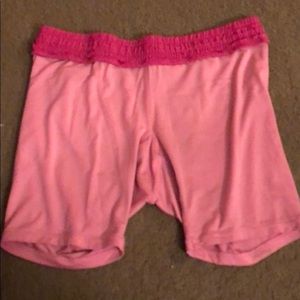 Pink spandex shorts